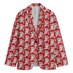 White And Red Spartan Pattern Print Men's Blazer