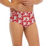White And Red Spartan Pattern Print Men's Briefs