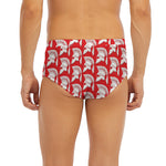 White And Red Spartan Pattern Print Men's Briefs