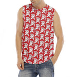 White And Red Spartan Pattern Print Men's Fitness Tank Top