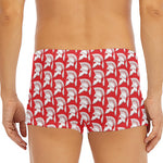 White And Red Spartan Pattern Print Men's Short Boxer Briefs