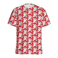 White And Red Spartan Pattern Print Men's Athletic T-Shirt