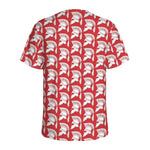 White And Red Spartan Pattern Print Men's Sports T-Shirt