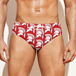 White And Red Spartan Pattern Print Men's Swim Briefs