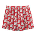White And Red Spartan Pattern Print Mesh Shorts