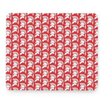 White And Red Spartan Pattern Print Mouse Pad