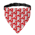 White And Red Spartan Pattern Print Over The Collar Dog Bandana