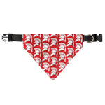 White And Red Spartan Pattern Print Over The Collar Dog Bandana