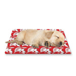 White And Red Spartan Pattern Print Pet Cooling Mat Cover