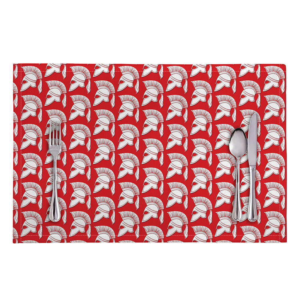 White And Red Spartan Pattern Print Placemat