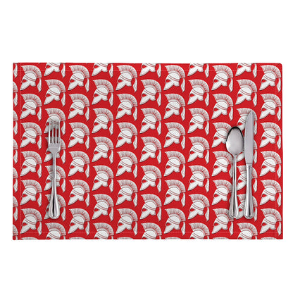 White And Red Spartan Pattern Print Placemat