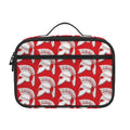 White And Red Spartan Pattern Print Portable Lunch Bag
