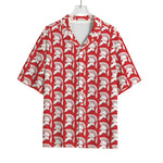 White And Red Spartan Pattern Print Rayon Hawaiian Shirt