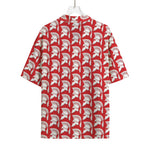 White And Red Spartan Pattern Print Rayon Hawaiian Shirt