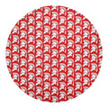 White And Red Spartan Pattern Print Round Blanket