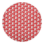 White And Red Spartan Pattern Print Round Blanket
