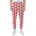 White And Red Spartan Pattern Print Joggers