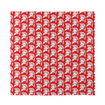 White And Red Spartan Pattern Print Silk Bandana