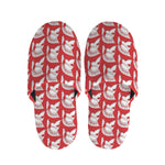 White And Red Spartan Pattern Print Slippers