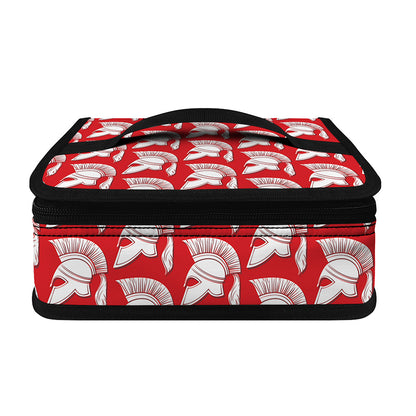 White And Red Spartan Pattern Print Small Lunch Bag