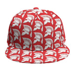 White And Red Spartan Pattern Print Snapback Cap