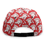 White And Red Spartan Pattern Print Snapback Cap