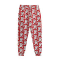 White And Red Spartan Pattern Print Sweatpants