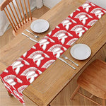 White And Red Spartan Pattern Print Table Runner