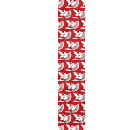 White And Red Spartan Pattern Print Table Runner