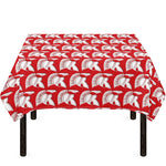 White And Red Spartan Pattern Print Tablecloth