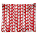White And Red Spartan Pattern Print Tapestry