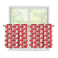 White And Red Spartan Pattern Print Tier Curtains