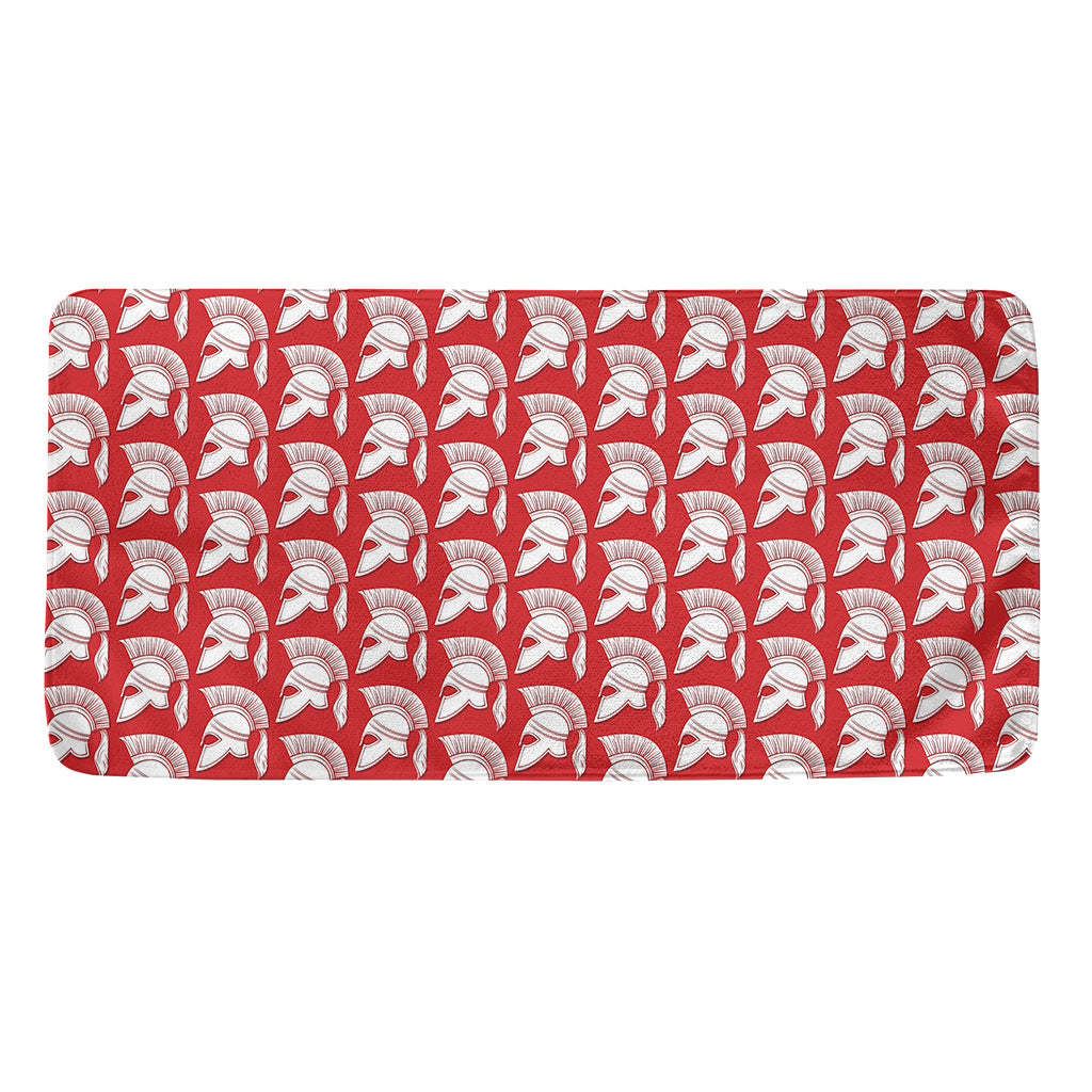 White And Red Spartan Pattern Print Towel