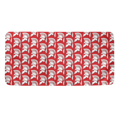 White And Red Spartan Pattern Print Towel