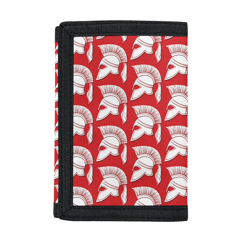 White And Red Spartan Pattern Print Trifold Wallet