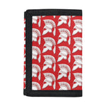 White And Red Spartan Pattern Print Trifold Wallet