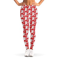 White And Red Spartan Pattern Print Women's Leggings