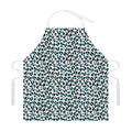 White And Teal Leopard Print Adjustable Apron