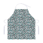 White And Teal Leopard Print Adjustable Apron