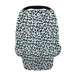 White And Teal Leopard Print Baby Seat Cover
