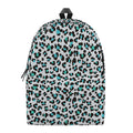 White And Teal Leopard Print School Backpack