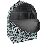 White And Teal Leopard Print Backpack