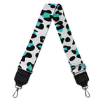 White And Teal Leopard Print Bag Strap