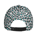 White And Teal Leopard Print Baseball Cap