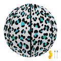 White And Teal Leopard Print Basketball