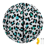 White And Teal Leopard Print Basketball