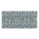 White And Teal Leopard Print Beach Towel