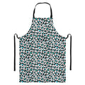 White And Teal Leopard Print Bib Apron With Pocket