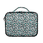 White And Teal Leopard Print Briefcase Bible Bag
