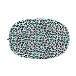 White And Teal Leopard Print Car Side Mirror Covers